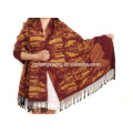 Jacquard en soie avec foulards pashmina en gomme